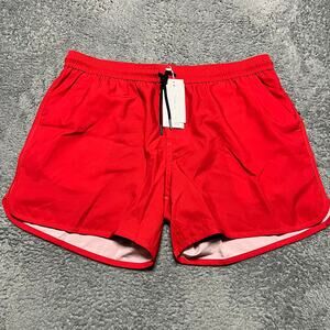 Maamgic Swim Trunks Mens XL Red Mesh Liner Quick Dry Swim Shorts